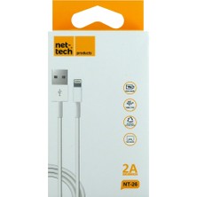 Nettech iPhone Uyumlu Lightning Şarj ve Data Kablosu (Beyaz)