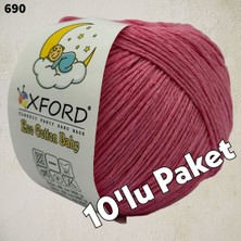Oxford İplik 10’lu Paket Eco Cotton Baby - Ince Cotton Ip - Tığ Işi - Punch Ipi- 069 Şeker Pembe