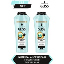 Gliss Nutribalance Repair Saç Dökülmesine Karşı Şampuan 400 ml x 2 Adet