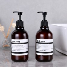 Yaci Shop No.7 Tarzı 500 ml Mutfak Lavabo Için Bulaşık Sabunu Dispenseri Pompalı Banyo El Sabunu Şişesi Su Geçirmez Etiketli Banyo Losyon Kabı (Yurt Dışından)