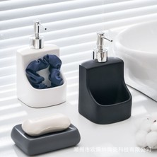 Yaci Shop Gri Tarzı Seramik El Dezenfektanı Şişesi Yeni Basın Deterjan Şampuanı Ayrı Şişe Basın Şişesi Banyo Taşınabilir Sabunluklar (Yurt Dışından)