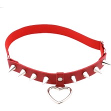 Mingming Shop Kırmızı Punk Kalp Bacak Kayışı Kemer Başak Çıtçıt Uyluk Demeti Kadın Kızlar Goth Cosplay Aksesuarları Harajuku Egirl Takı (Yurt Dışından)