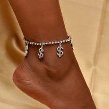 Mingming Shop Gümüş Boho Ayak Daire Zincir Ayak Bileği Yaz Bilezik Masalsız "s" Şekli Kolye Charm Sandalet Yalınayak Plaj Ayak Gelin Takı A031 (Yurt Dışından)