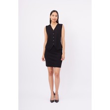 Peraluna AIDA WAISTCOAT Kadın Triko Yelek - Siyah