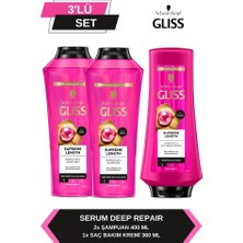 Gliss Supreme Length Şampuan 400 ml x 2 Adet + Saç Kremi 360 ml