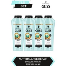 Gliss Nutribalance Repair Saç Dökülmesine Karşı Şampuan 400 ml x 4 Adet