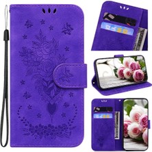 Mays Shop Samsung Galaxy Xcover7 5g Flip Pu Deri Kapak Kabartma Gül Durumda (Yurt Dışından)