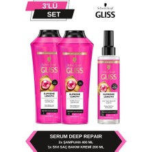 Gliss Supreme Length Şampuan 400 ml x 2 Adet + Sıvı Saç Kremi 200 ml