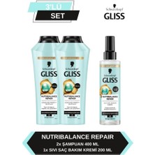 Gliss Nutribalance Şampuan 400 ml x 2 Adet + Sıvı Saç Kremi 200 ml