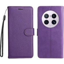 Mays Shop Kart Yuvası Cüzdan ile Huawei Mate 50 Pro Klasik Düz Renk Için Flip Case (Yurt Dışından)