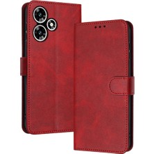 Mays Shop Toka Saf Renk Kickstand Pu ile Infinix Sıcak 30 4g Için Flip Case (Yurt Dışından)