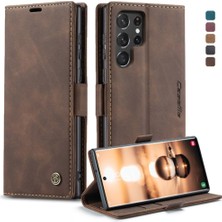 Samsung Galaxy S22 Için Flip Case Ultra Vintage Pu Deri Cüzdan Manyetik (Yurt Dışından)