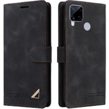 Mays Shop Realme C15 Için Flip CASE/C25 Darbeye Cüzdan Deri Kılıf Basit Flip (Yurt Dışından)