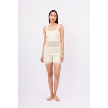 Peraluna IRIS BODY Ajurlu Kadın Triko Body - Ekru
