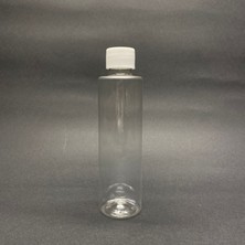 Labshop41 150 cc Şeffaf Silindir Küt Boyunlu Pet Şişe - Beyaz Plastik Kapaklı- 150ML Pet Şişe x 10 Adet