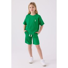 U.S. Polo Assn. U.S. Polo Assn Kız Çocuk Yeşil Bermuda Takım