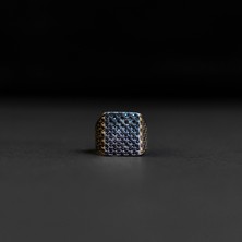 Emren Jewelry 925 Ayar Gümüş Özel Tasarım Erkek Kare Yüzük