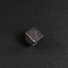 Emren Jewelry 925 Ayar Gümüş Özel Tasarım Erkek Kare Yüzük