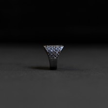 Emren Jewelry 925 Ayar Gümüş Özel Tasarım Erkek Kare Yüzük