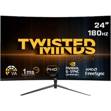 Twısted Mınds 23.6" TM24RFA Fhd 180Hz 1ms HDMI Dp Kavisli Adaptıve Sync Çerçevesiz Gamıng Monitör