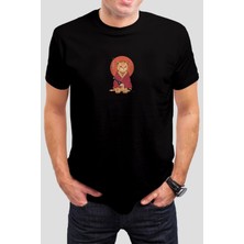 T-35 Samurai Kedi Baskılı Siyah Unisex Tişört C443