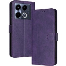 SZY Market Infinix Not 40 Pro 4g/5g Kickstand Pu Deri Saf Renk Için Flip Case (Yurt Dışından)