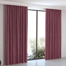 Devrim Olivya Tekstil Petek Kadife Dokulu Lüks  Gülkurusu  Ada Fon Perde En  x  Yükseklik