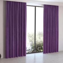 Devrim Olivya Tekstil Petek Kadife Dokulu Lüks  Mor  Ada Fon Perde En  x  Yükseklik
