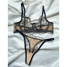 Thrill Bra Linje Çizgili Balenli Sütyen Bralet Külot Takım