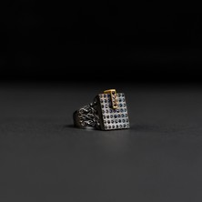 Emren Jewelry 925 Ayar Gümüş Özel Tasarım Erkek Kare Yüzük