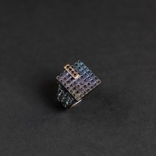 Emren Jewelry 925 Ayar Gümüş Özel Tasarım Erkek Kare Yüzük