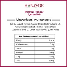 Hanzade Bitkisel Pancar Kvass Fermente Kırmızı Pancar Içeren Kür 1 Litre Cam Şişe