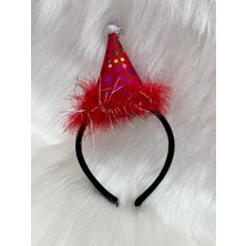 Kidspartim Ponponlu Yıldız Baskılı Mini Şapka Taç Kırmızı 21X10 cm