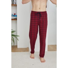 Kly Büyük Beden Erkek Ekose Tek Pijama Pantolon