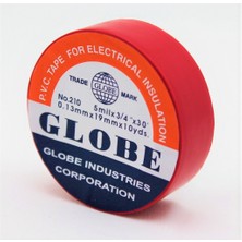 Globe Pvc Elektrik Izolasyon Bant .0.13X19X10YARDS" (Kırmızı)