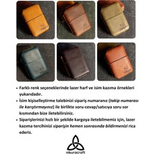 Nikura Craft Nikuracraft El Yapımı Hakiki Deri Kılıflı Zippo Tarzı Benzinli Çakmak Kişiye Özel Deri Kılıflı Çakmak