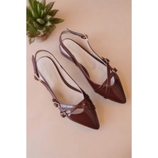 Pably Bordo Rugan ( 2 cm Topuklu ) Sivri Burun Ayakkabı