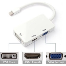 Tograt Mini Displayport To HDMI - VGA - DVI Dönüştürücüsü