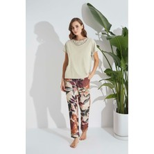 Lodos Store Aydoğan Kadın Dantelli Yaka Kısa Kollu Pijama Takımı