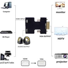 Tograt Ses Destekli HDMI To VGA Dönüştürücü