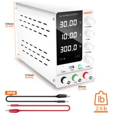 Smartgift 0-30V/10A Ayarlı Dc Güç Kaynağı Voltaj Regülatörü Power Supply - Beyaz