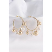 Clariss Pirinç Gold Renk Topçuk Model Halka Küpe