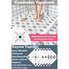 Technojet Kendinden Yapışkanlı Karo Pvc Mutfak Banyo Tezgah Kaplama Sticker 6 Adet 20 cm × 20 cm