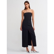 Dilvin 90758 Straplez Elbise-Siyah