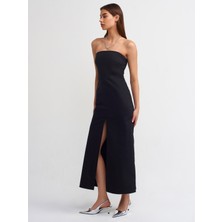 Dilvin 90758 Straplez Elbise-Siyah