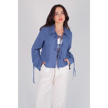 Facette Kadın Indigo Bağlamalı Bluz