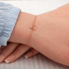 Mevafa ​925 Ayar Gümüş Rose Kelebek Kadın Bileklik