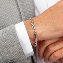 Mevafa 925 Ayar Gümüş Oksitli Erkek Bileklik