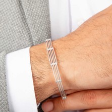 Mevafa ​925 Ayar Gümüş Parçalı Erkek Bileklik