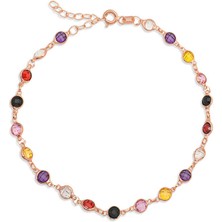 Mevafa 925 Ayar Gümüş Renkli Taşlı Bileklik